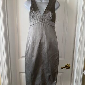 Iceberg Silver Satin Sheath Dress size 38 NWT $595 Made in Italy
